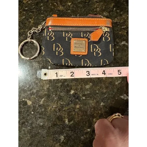 Dooney & Bourke Black Logo Keychain Purse Unisex Compact Size - Picture 6 of 6